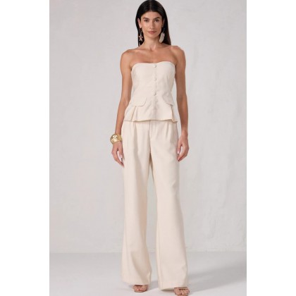 Calça Wide Leg em Viscose estilo alfaiataria Linzzi