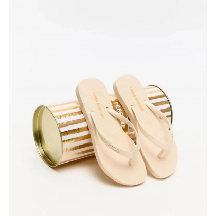 Kit Chinelo com Lata Lança Perfume Off White